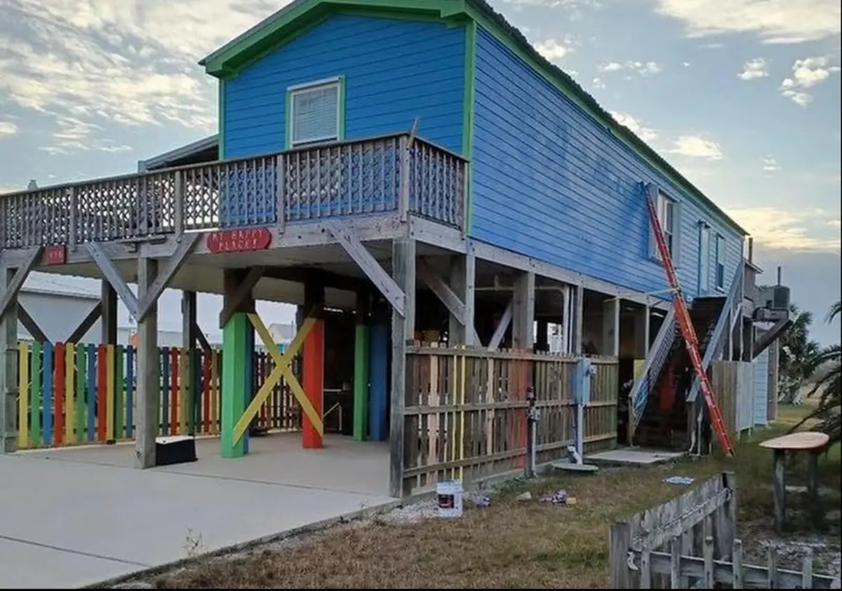Freshly painted Gulf Shores beach house exterior